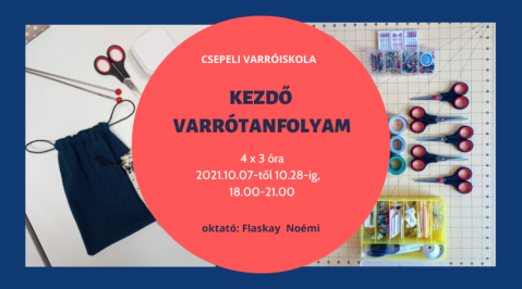 Kezdő varrótanfolyam, 4 x 3 óra