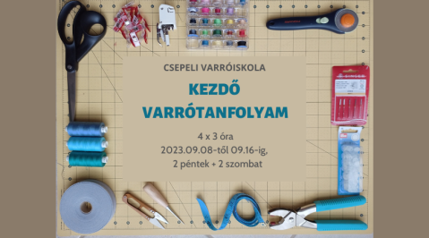 Kezdő Varrótanfolyam - 2023 szeptember Kezdő Varrótanfolyam - 2023 szeptember