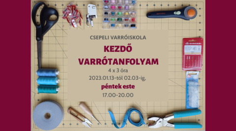 Kezdő Varrótanfolyam - 2023 január